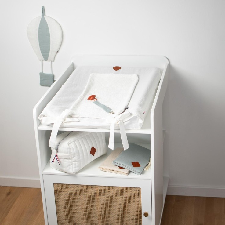 Housse de matelas à langer en Lin Lavé