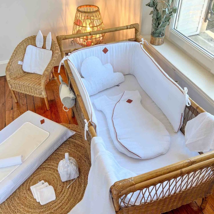 Housse de matelas à langer en gaze de coton, Jeanne