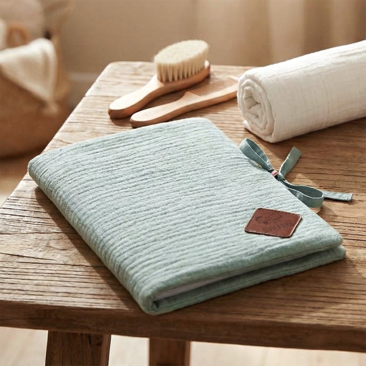 Protège carnet de santé en gaze de coton, Jeanne