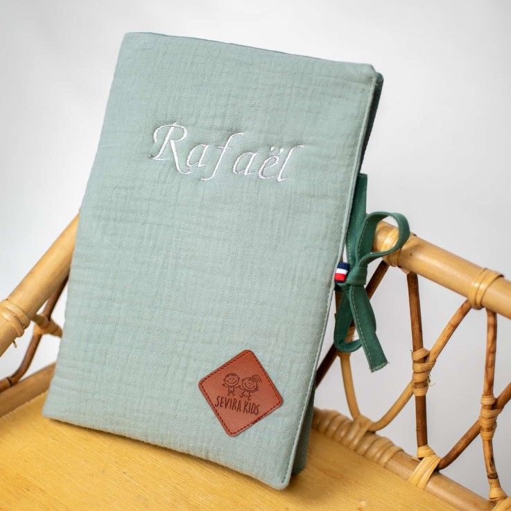 Protège carnet de santé en gaze de coton, Jeanne