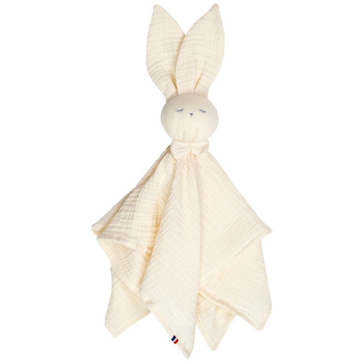 Doudou Lapin  en gaze de coton, Jeanne