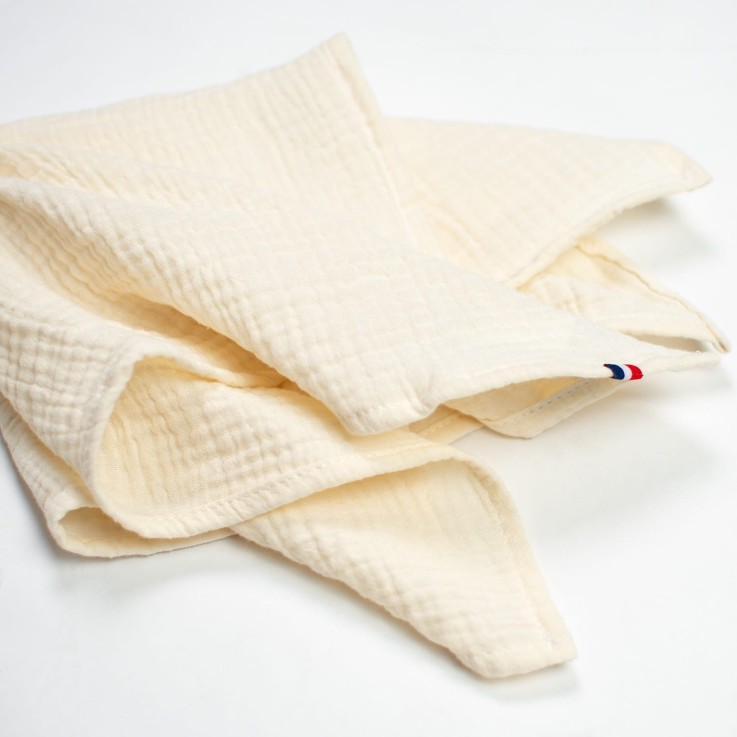 Doudou Lapin  en gaze de coton, Jeanne