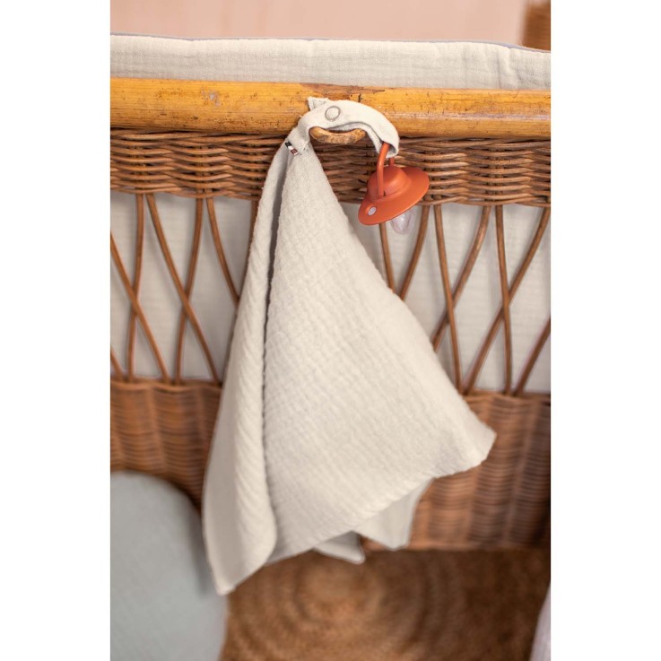 Doudou lange attache tétine en gaze de coton, Jeanne
