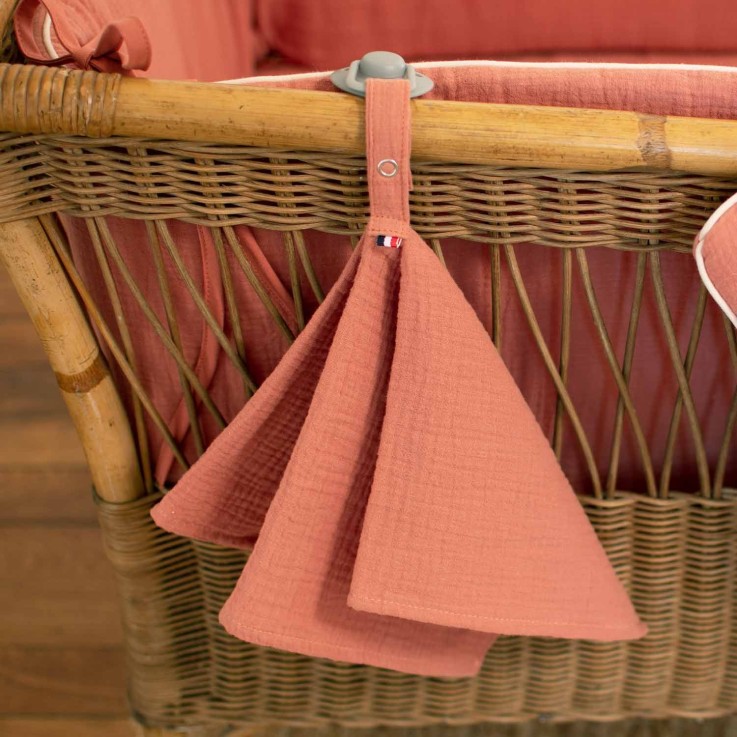 Doudou lange attache tétine en gaze de coton, Jeanne