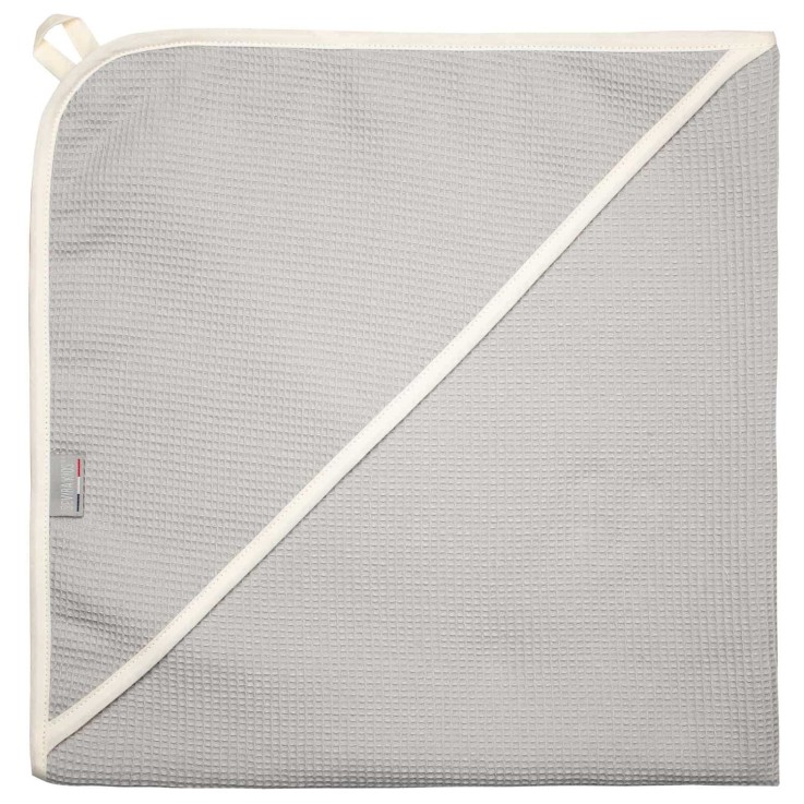 Cape de bain bébé en coton nid d'abeille