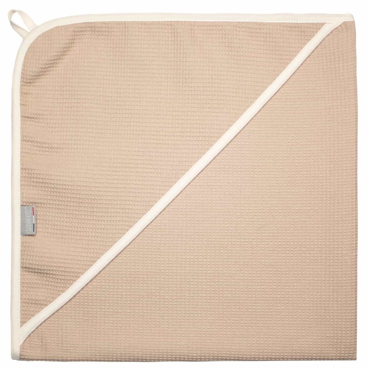 Cape de bain bébé en coton nid d'abeille