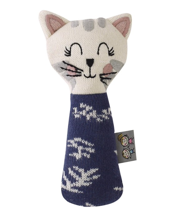 Hochet tricoté en coton...