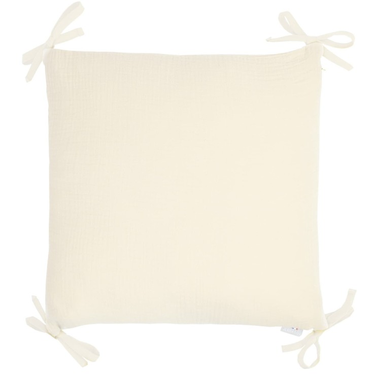 Taie de coussin modulable avec liens à nouer en gaze de coton