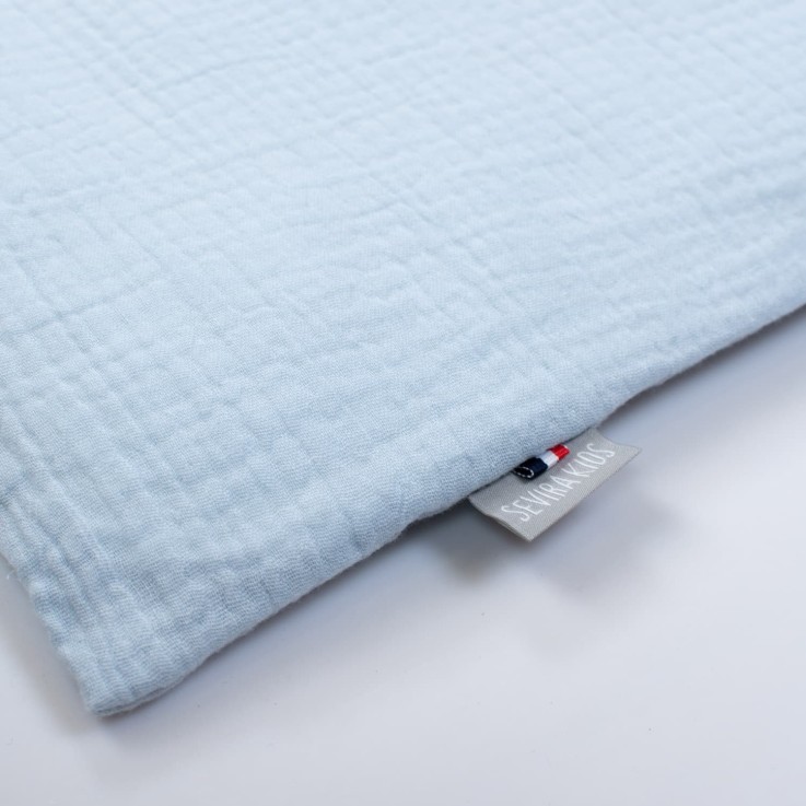 Taie d'oreiller unie en double gaze de coton