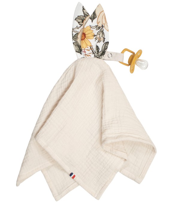 Doudou lapin attache tétine...