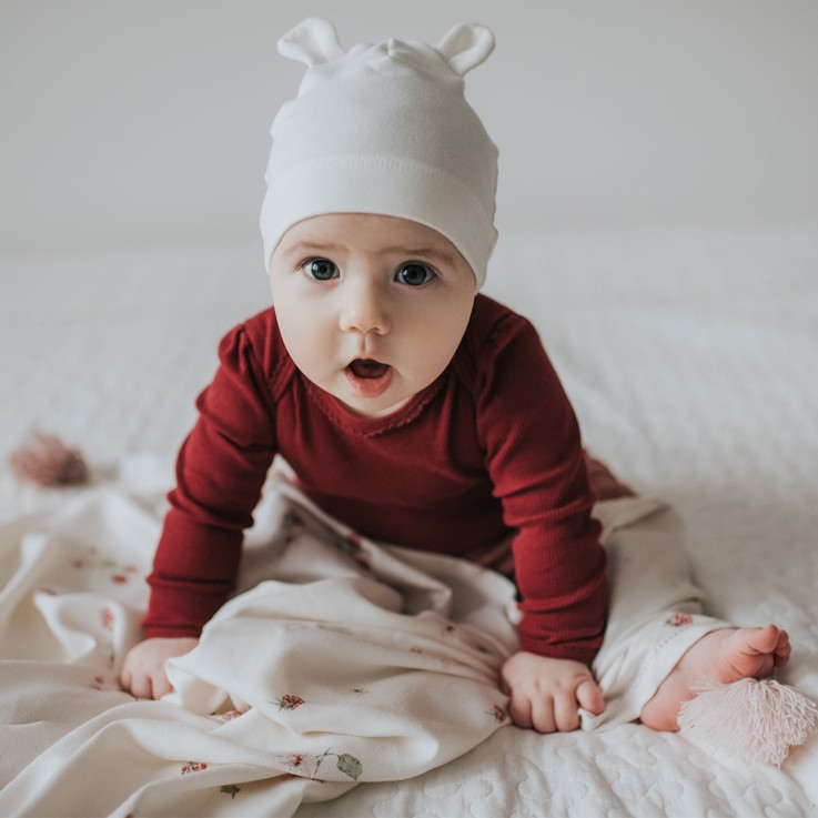 Bonnet ourson bébé en bambou, Uni