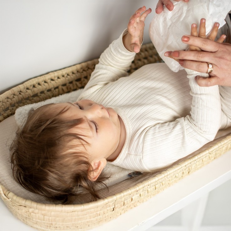 Set panier à langer : panier + matelas + drap-housse + tapis de change JEANNE