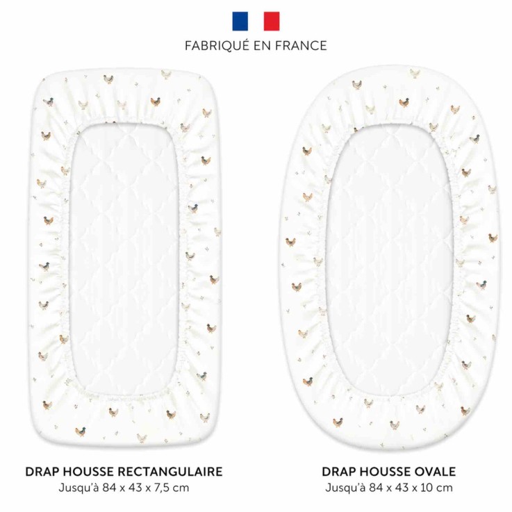 Drap housse berceau en satin de coton, GALLINA
