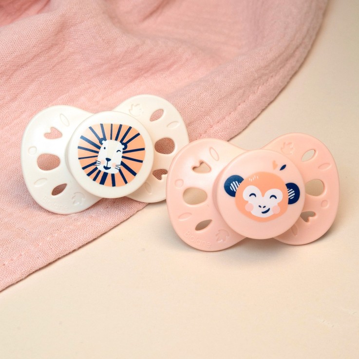 Sucette anatomique blanc et rose