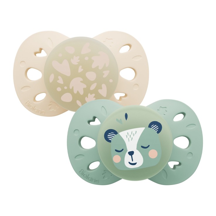 Sucettes anatomiques Nuit blanc et vert