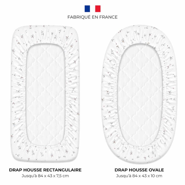 Drap housse berceau en gaze de coton, Melody