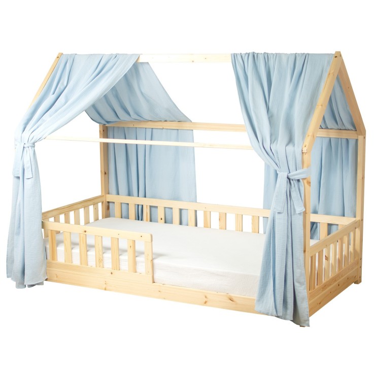Set double ciel de lit cabane en gaze de coton