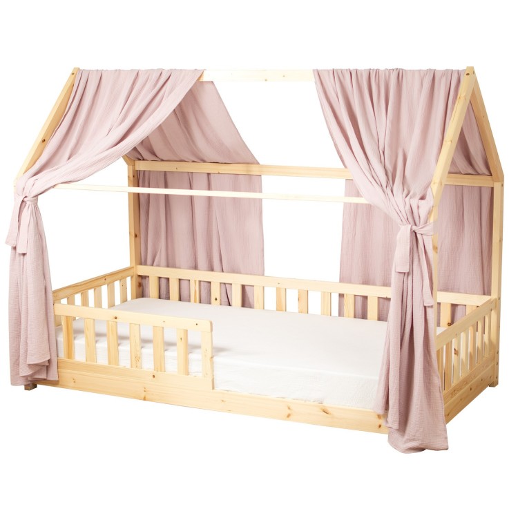Set double ciel de lit cabane en gaze de coton
