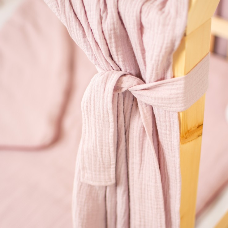 Set double ciel de lit cabane en gaze de coton