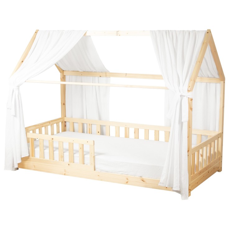Set double ciel de lit cabane en gaze de coton