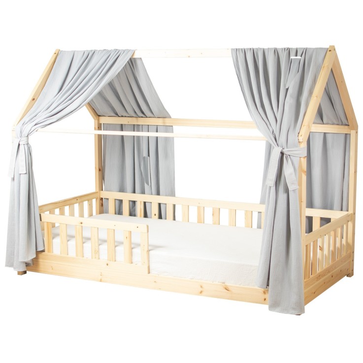 Set double ciel de lit cabane en gaze de coton
