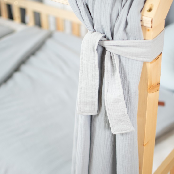 Set double ciel de lit cabane en gaze de coton