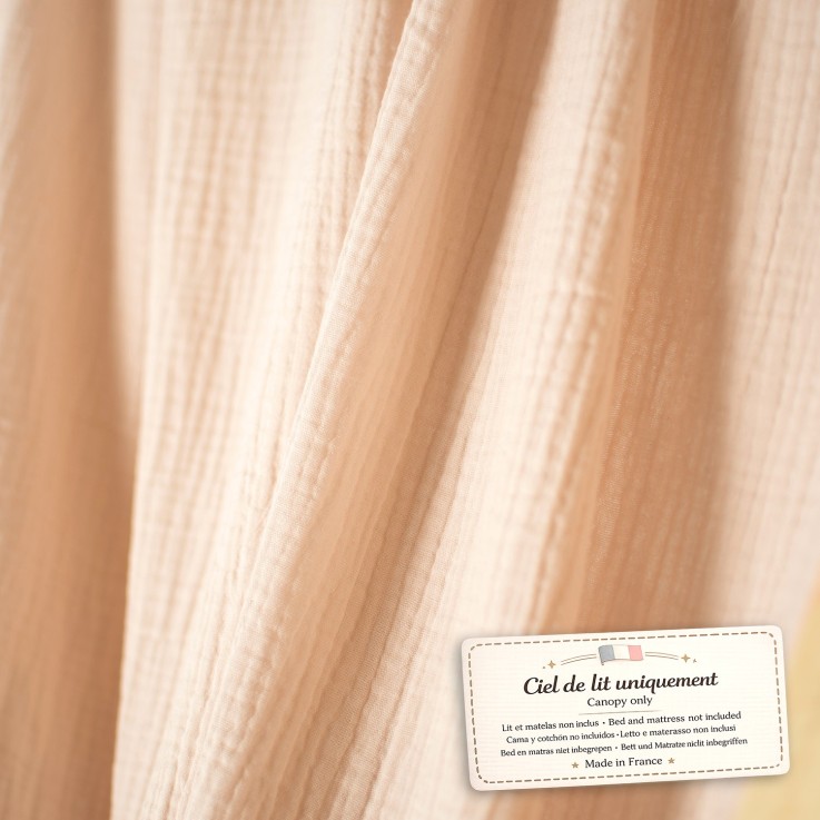 Set double ciel de lit cabane en gaze de coton