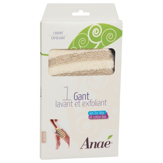 Gant de toilette exfoliant pour le corps en coton et lin Bio