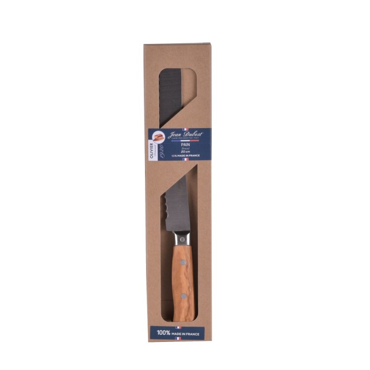 Couteau à tomate 1920 en inox et bois d'olivier 11 cm en acier inoxydable (inox)