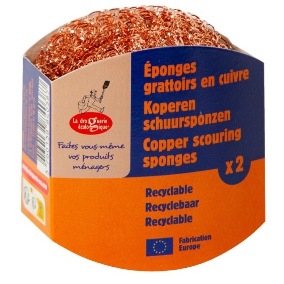 Lot de 2 éponges grattoir en cuivre 20g