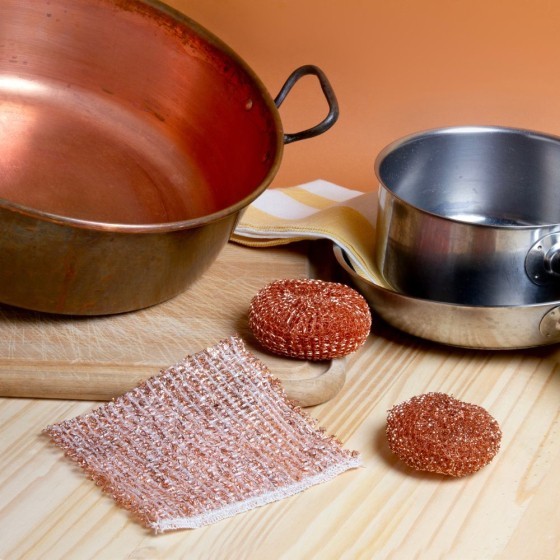 Lot de 2 éponges grattoir en cuivre 20g