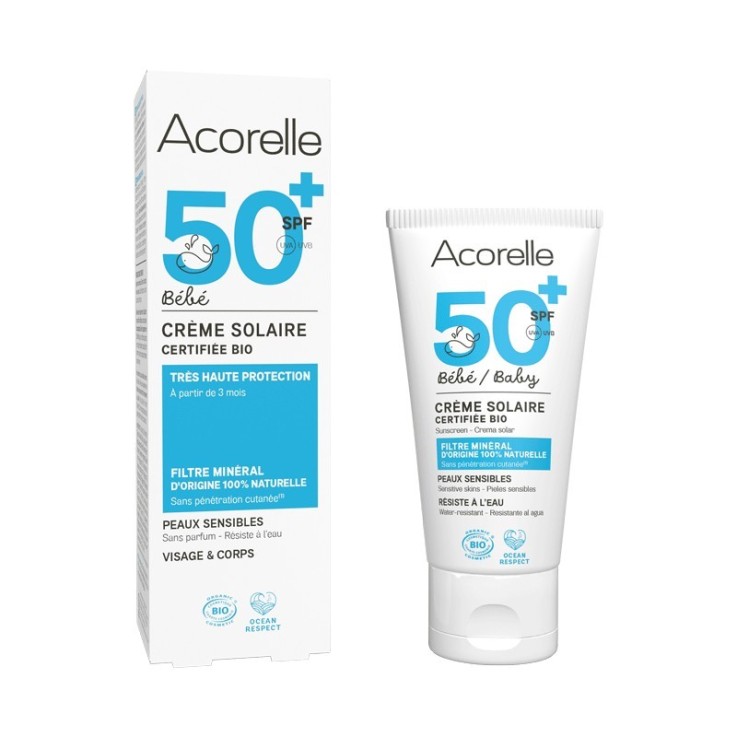 Crème solaire bébé SPF50+ certifiée bio (50ml)