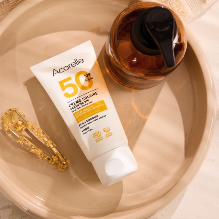 Crème solaire visage SPF50 certifiée bio (50ml)