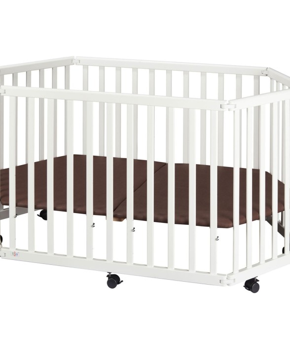 Parc bébé pliable, Blanc LIES