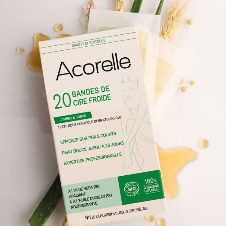 Bandes de cire froide corps certifiées bio x20