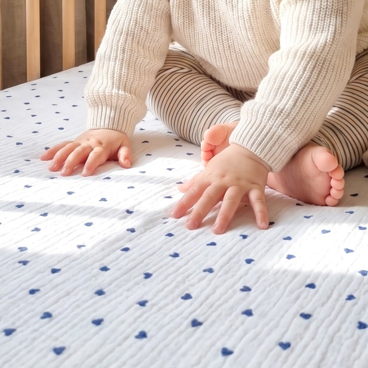 Drap housse berceau en gaze de coton, Lovio