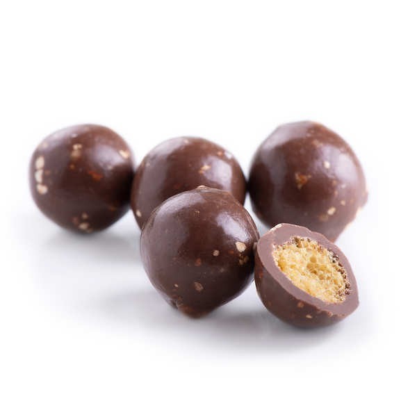 Coffret 4 cases Amandes chocolat lait & noir, Perles céréales & nougatine, Noisettes chocolat noir - 240 g