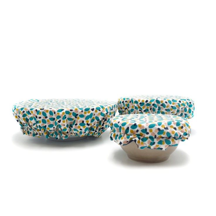 Recouvre bol en Coton enduit x 3 (S/M/L)