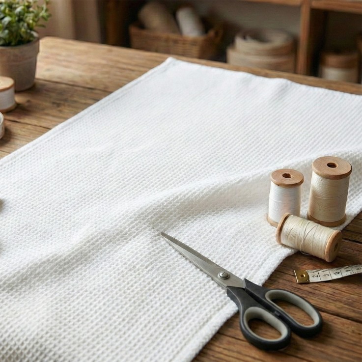 Tissu coton nid d'abeille mini, au mètre par 50 cm