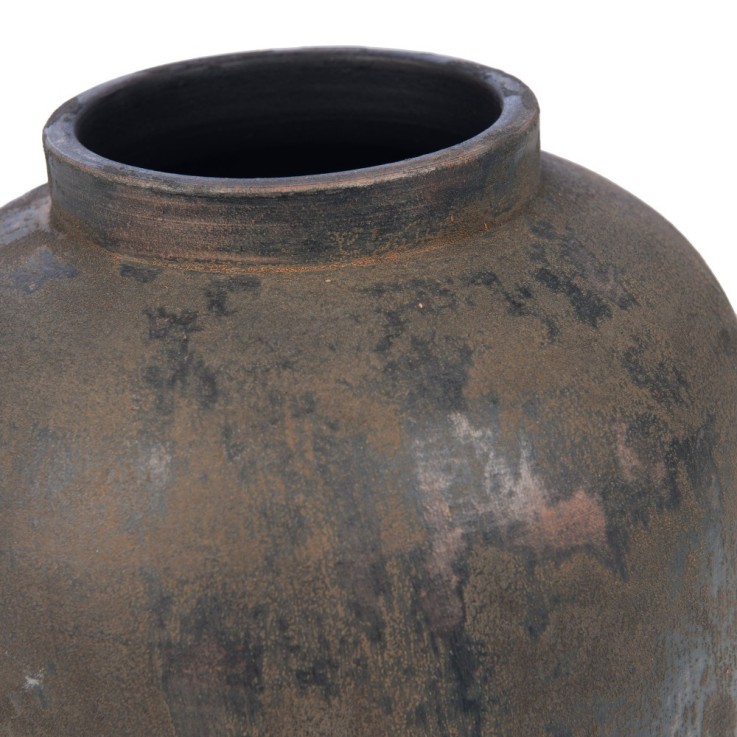 Vase Etna H40 cm noir en terre cuite