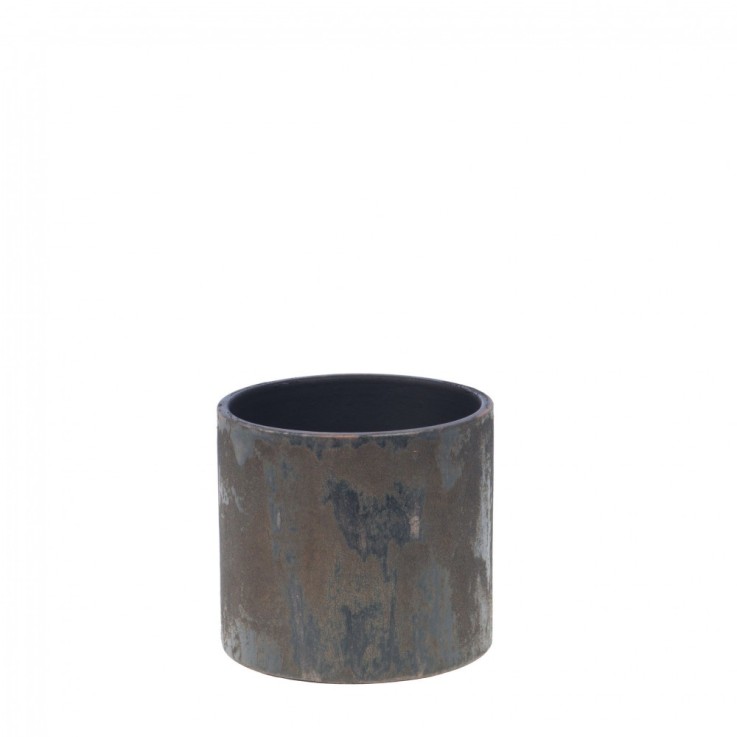 Cache pot etna 18 cm  h18d20 nr/ma - en terre cuite