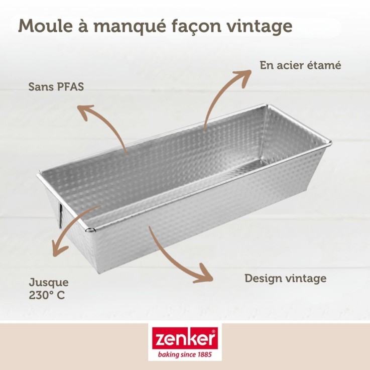 Lot de 2 moules à cakes 30 x 11,5 cm Zenker Silver