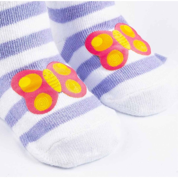 Lot de 3 paires de chaussettes rayées pastel