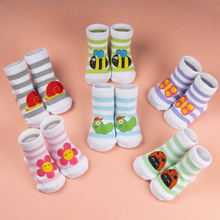 Lot de 3 paires de chaussettes rayées pastel
