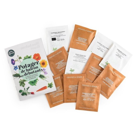 Enveloppe 12 sachets potager de balcon pour débutants