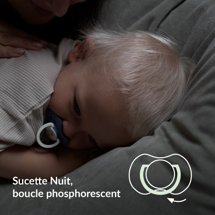 Lot de 2 sucettes dynamique Difrax Lovi Nuit & Jour