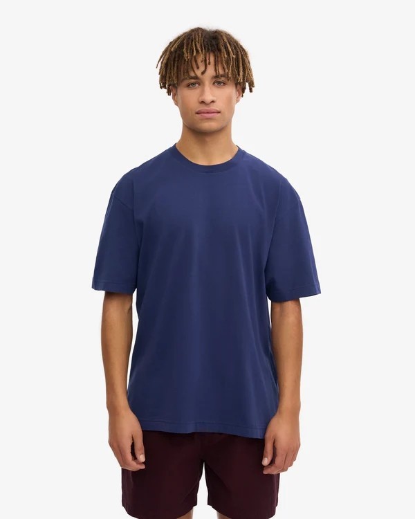Tee-Shirt Oversized Marine Blue Coton Bio