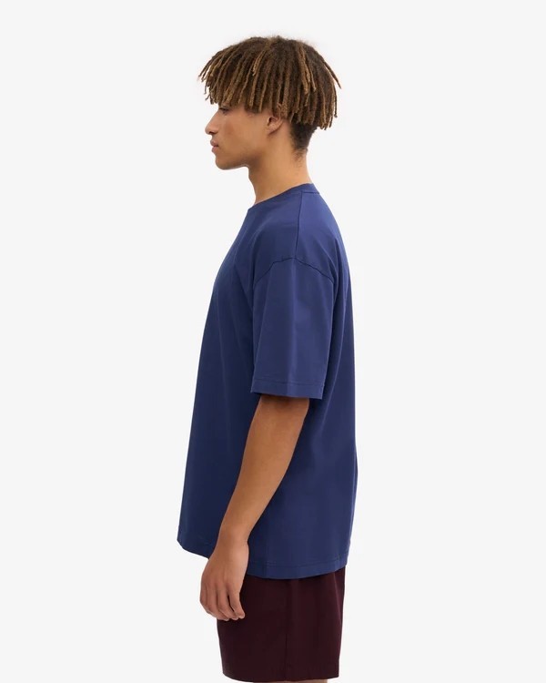 Tee-Shirt Oversized Marine Blue Coton Bio