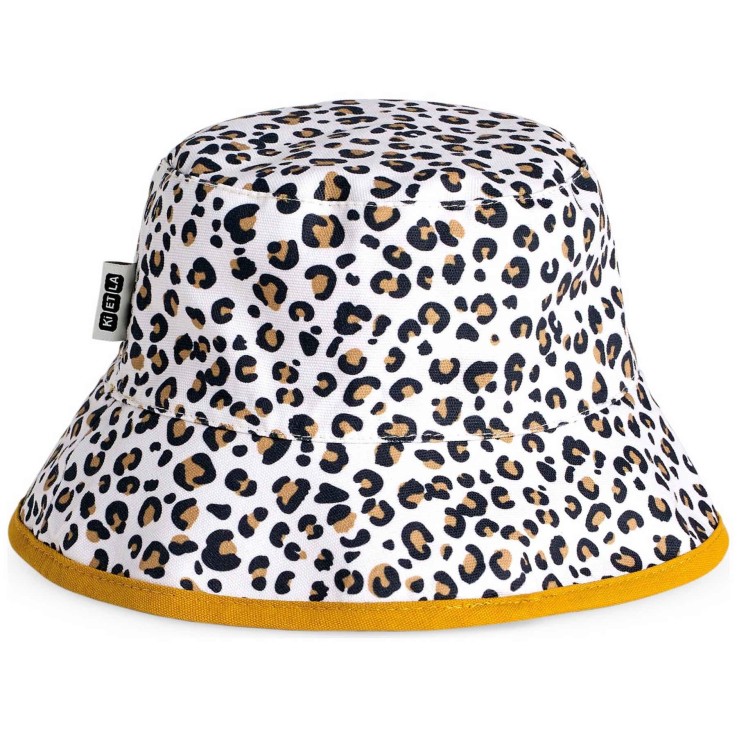 Bob réversible enfant UPF50+ en coton Léopard