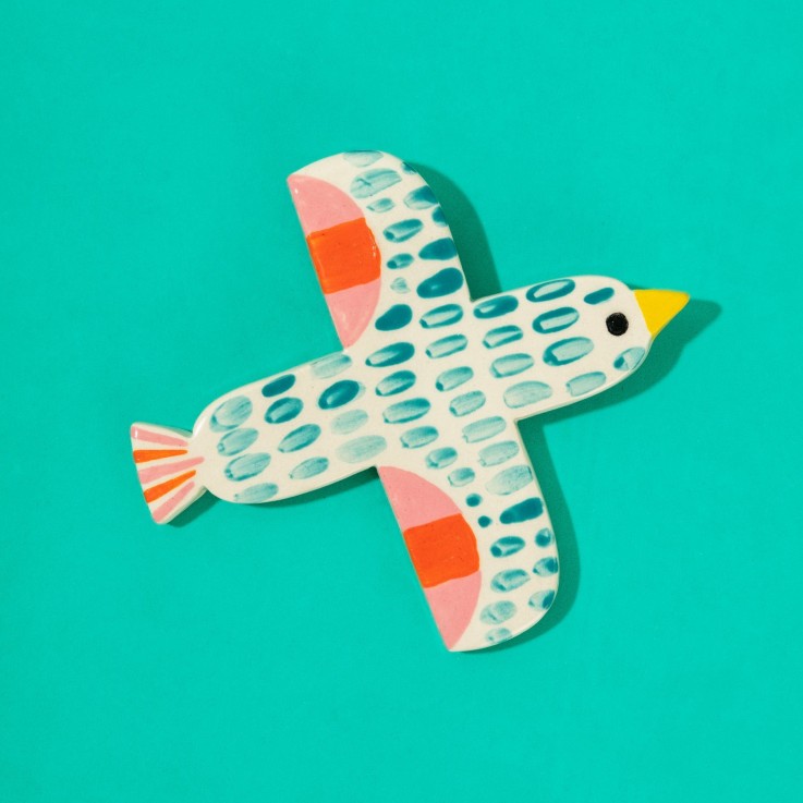 Céramique Oiseau Bird Teal Turquoise